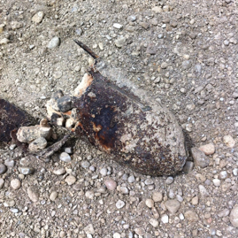 Sprengbombe KAl. 250 lbs, Zerscheller, München 2012.JPG